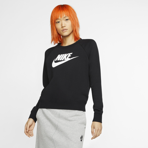 NIKE SPORTSWEAR 女裝 長袖 針織 大學T 棉質 刷毛 黑 【運動世界】 BV4113-010