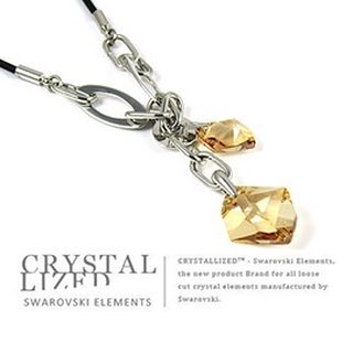 新光飾品-金色魅影狂潮韓版異形水晶項鏈