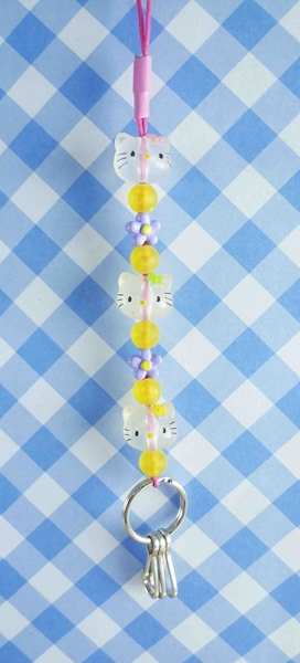 【震撼精品百貨】Hello Kitty 凱蒂貓~手機吊飾-紫花透頭