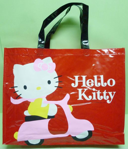 【震撼精品百貨】Hello Kitty 凱蒂貓~KITTY亮面手提袋『摩托車』