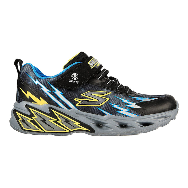 SKECHERS 中大童 童鞋 燈鞋 發光 運動 黑黃 400150LBKBL product thumbnail 4