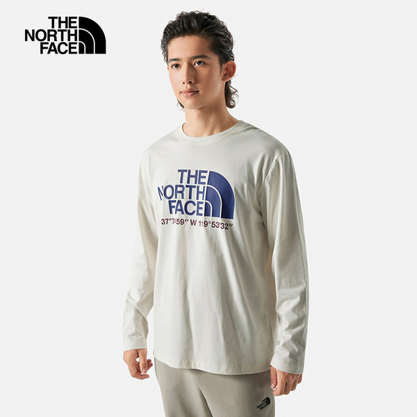 The North Face 北臉 男裝 長袖上衣 大Logo 米白【運動世界】NF0A86PXN3N product thumbnail 5