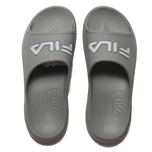 FILA 拖鞋 灰 LOGO 加厚 防水 橡膠 拖鞋 4S334X441