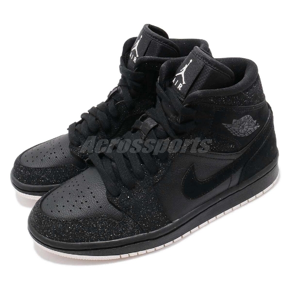 air jordan 1 mid glitter black