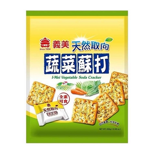 義美袋裝天然取向蘇打餅系列(鮮蔥/紫菜/蔬菜)(300-330G/包)【愛買】 product thumbnail 5