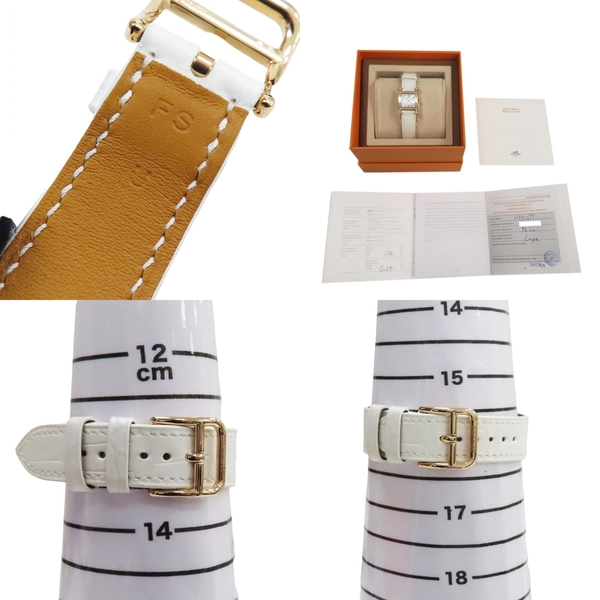 【二手名牌BRAND OFF】HERMES 愛馬仕 18K金 鑲鑽 Heure H 腕錶 HH1.273 product thumbnail 9