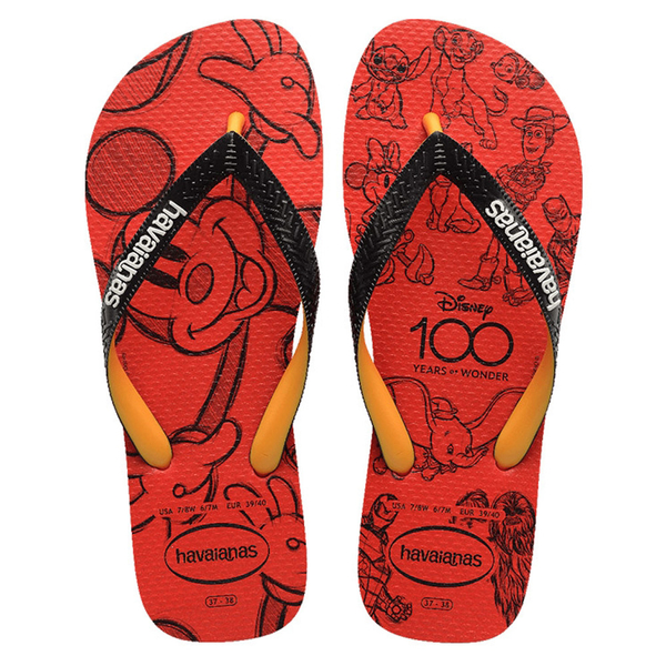 HAVAIANAS 哈瓦仕 紅 迪士尼100周年 夾腳拖 中性 41486112090U