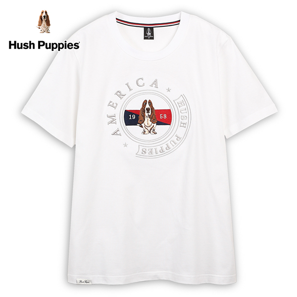 Hush Puppies T恤 男裝經典圖騰繡花刺繡狗T恤