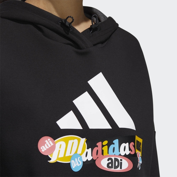 ADIDAS UR HOOD SWEAT 女裝 長袖 帽T 棉質 調節連帽 運動 休閒 黑【運動世界】GK8673 product thumbnail 6