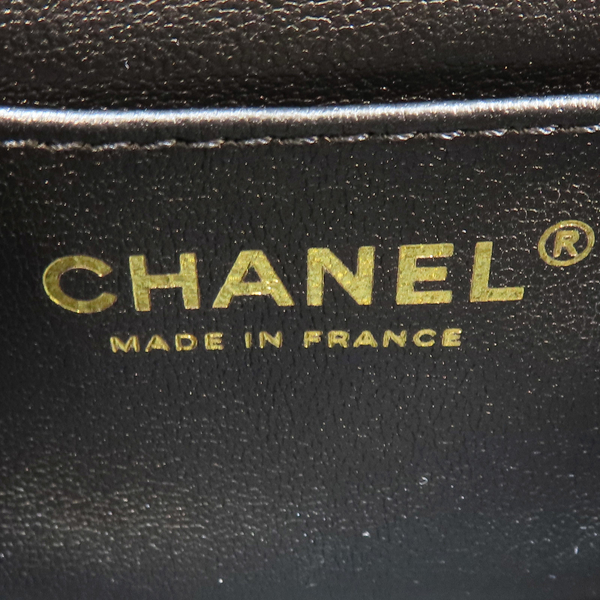 【二手名牌BRAND OFF】CHANEL 香奈兒 黑色 羊皮 Mini Matelasse Handle 單肩包 product thumbnail 6