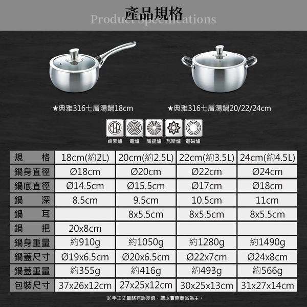 【米雅可 Miyaco】典雅316不銹鋼七層複合金湯鍋 18cm product thumbnail 5