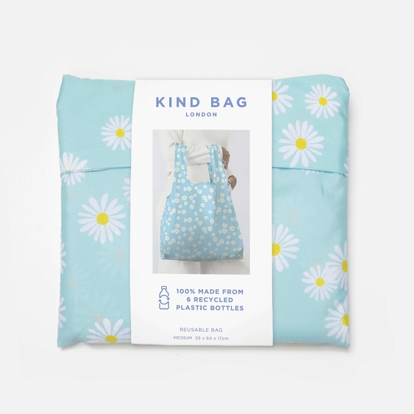 英國Kind Bag-環保收納購物袋-中-粉藍雛菊 product thumbnail 5