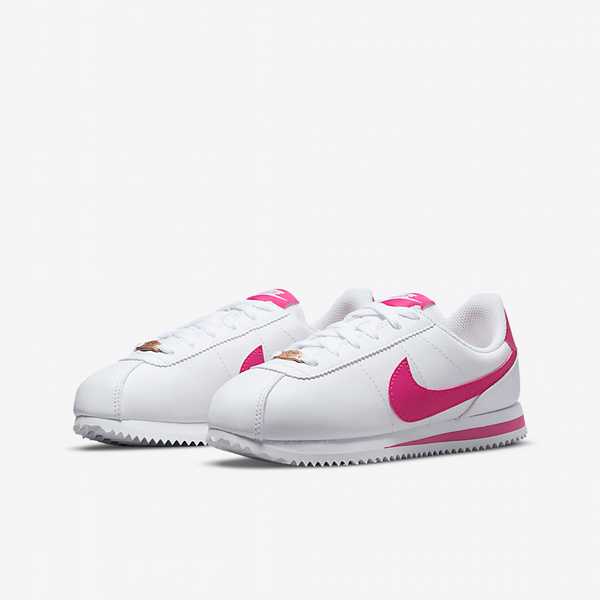 NIKE CORTEZ BASIC SL GS 阿甘鞋 休閒鞋 大童 女 白桃紅 復古 穿搭 904764-109