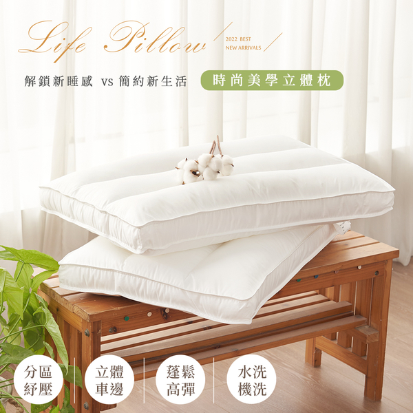 BELLE VIE 時尚美學 可水洗 3D立體羽絲絨枕 (72x45cm) 飯店枕