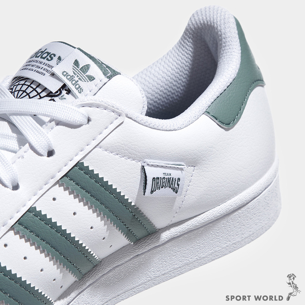 【現貨】Adidas Superstar 男鞋 女鞋 休閒鞋 標籤 白 綠 HQ6455 product thumbnail 8