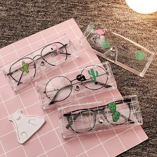 小清新創意眼鏡盒 簡約可愛太陽鏡眼墨鏡盒 (隨機出貨)