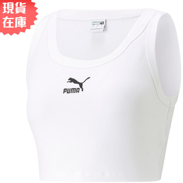 Puma 女短版背心 歐規 白【運動世界】62025402