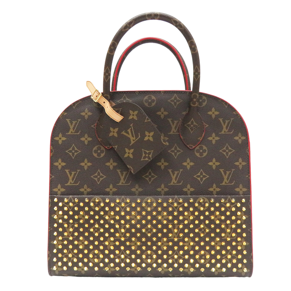 【二手名牌BRAND OFF】LOUIS VUITTON LV 路易威登 原花 PVC塗層帆布 鉚釘 Christian Louboutin Iconoclast 手提包