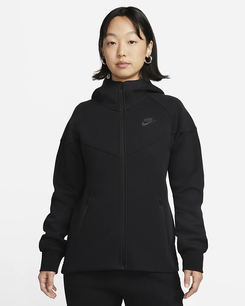 Nike 連帽拉鍊 Sportswear Tech Fleece Windrunner 外套 女 全黑 運動 穿搭 FB8339-010