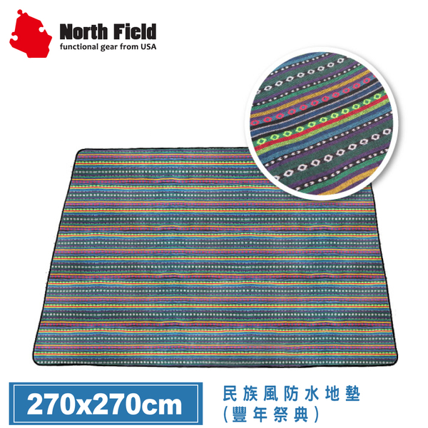 【North Field 美國 民族風防水地墊 270x270cm《豐年祭典》】ND-145/防潮墊/野餐墊/地布睡墊