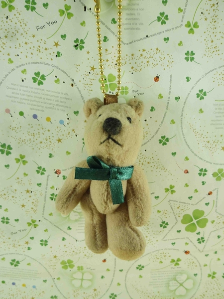 【震撼精品百貨】泰迪熊_Teddy Bear~絨毛鎖圈-咖啡(綠蝴蝶結)