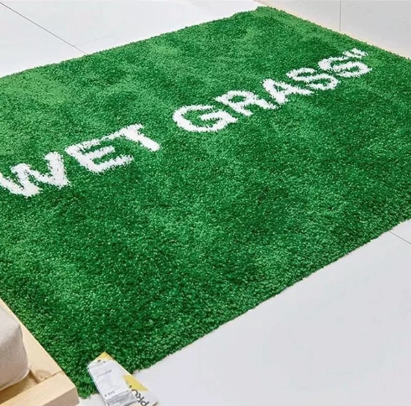 潮牌濕草地wet grass 長絨地毯 現代流行地墊 (80*160cm)