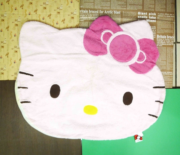 【震撼精品百貨】Hello Kitty 凱蒂貓~地墊~造型大頭圖案-粉色