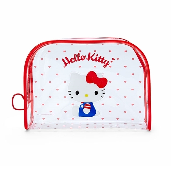 【震撼精品百貨】凱蒂貓_Hello Kitty~日本SANRIO三麗鷗 KITTY方形透明化妝包(紅點點款)*93306