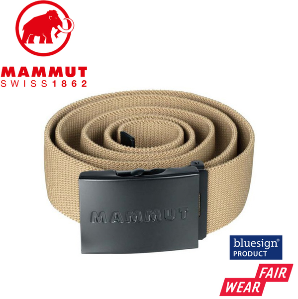 【MAMMUT 長毛象 Logo Belt 金屬LOGO印花編織腰帶《深野生棕》】1192-00141/扣環腰帶/皮帶