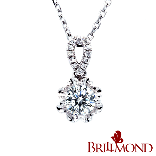 【BRILLMOND JEWELRY】GIA 30分 D/VVS1 18K金花型墜(D/VVS1 3EX 18K白金台)