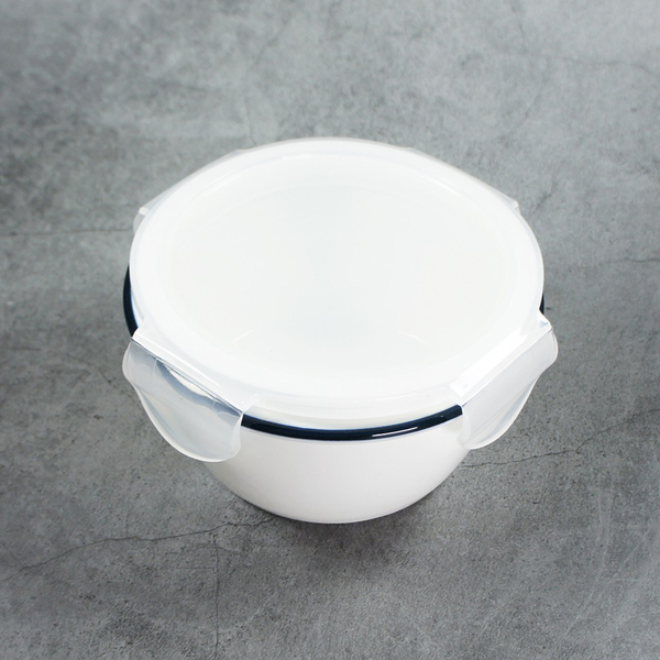 ZERO原點居家 簡約藍線-保鮮盒（中）500ml 保鮮碗 家用陶瓷保鮮盒 product thumbnail 4