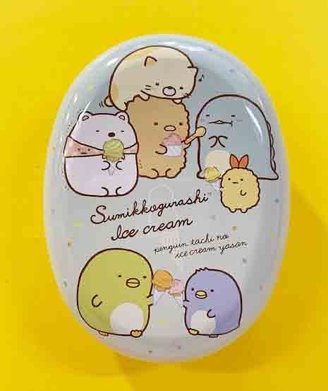 【震撼精品百貨】角落生物 Sumikko Gurashi~SAN-X 角落小夥伴陀圓形鐵盒/收納盒-藍綠#69436