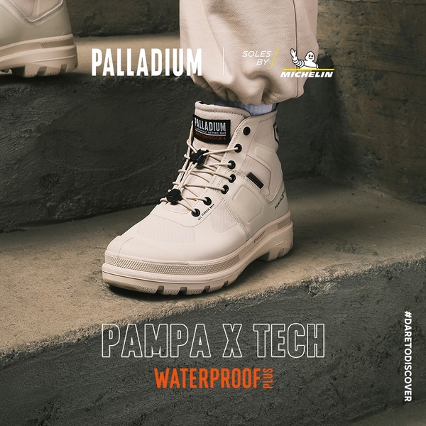 PALLADIUM PAMPA TECH EXP WP+ 快穿 米其林科技 聯名款 橘標 防水休閒靴 中性 奶油白 74067210 product thumbnail 2