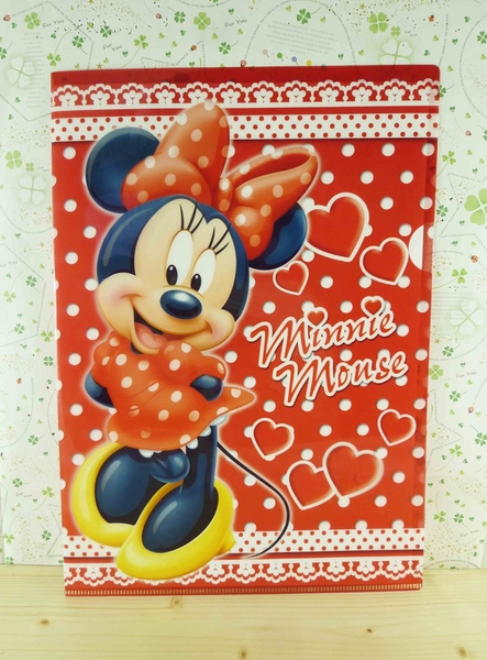 【震撼精品百貨】Micky Mouse_米奇/米妮 ~L行文件夾-米妮整身圖案-紅色底