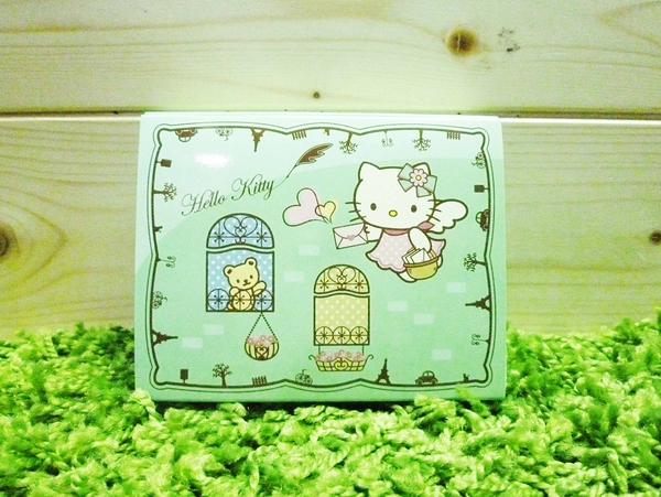 【震撼精品百貨】Hello Kitty 凱蒂貓~便條紙附整理盒-綠天使【共1款】