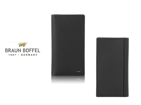 【全新品公司貨】BRAUN BUFFEL 真皮壓紋附拉鍊長夾 經典黑 【寧寧小舖/台中30年老店】BF378-631-1 product thumbnail 2