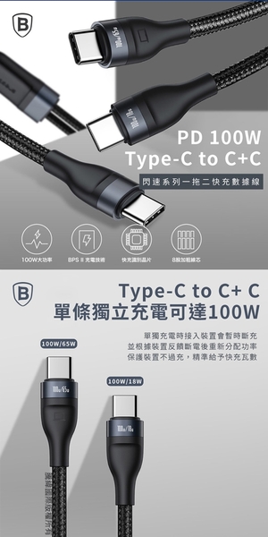 Mycell GaN迷你氮化鎵65W快充充電器(台灣版)+閃速一分二快充傳輸線Type-C to Type-C 65W+Type-C 18W product thumbnail 8