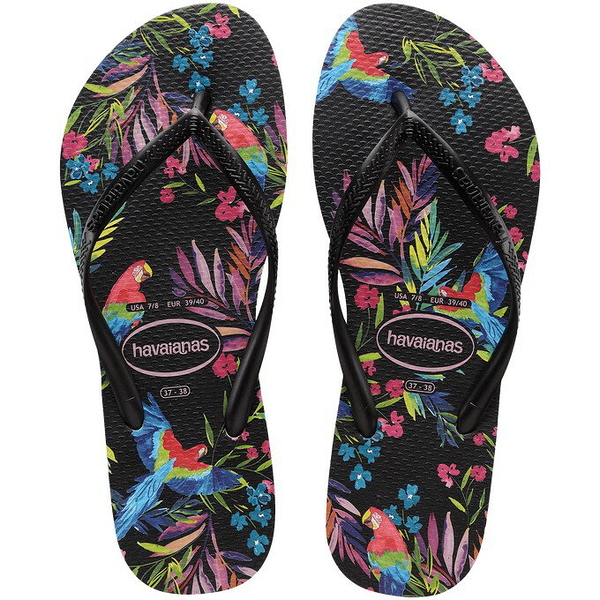 havaianas 哈瓦士 巴西人字拖 兒童款 Slim tropical floral 琉璃鸚鵡 拖鞋 夾腳拖【南風百貨】