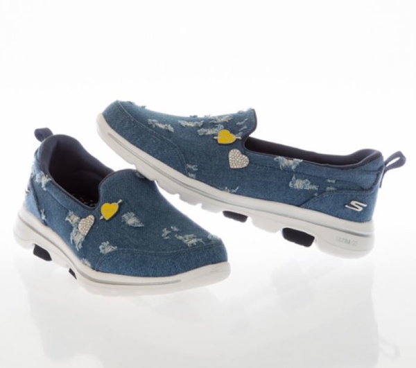 SKECHERS GOWALK 5 女款 藍色 休閒 透氣 健走鞋 124212DEN【KAORACER】 product thumbnail 3