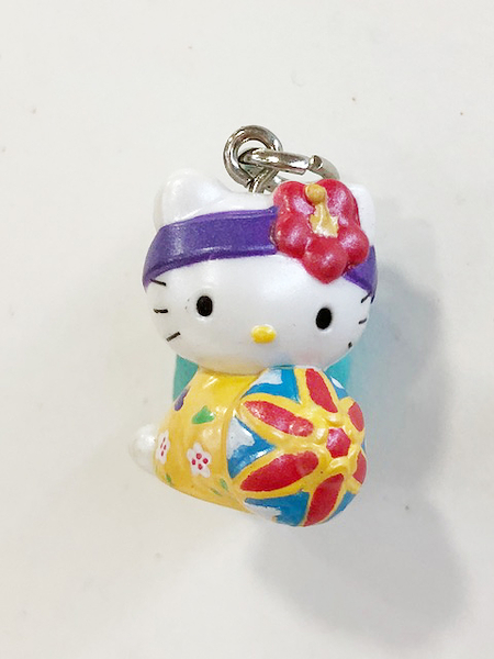 【震撼精品百貨】Hello Kitty 凱蒂貓~KITTY鎖圈-地域限定版吊飾-沖繩-傘