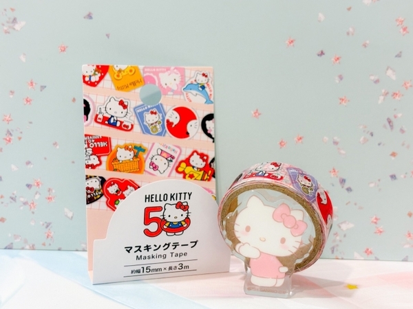 日本 Sanrio Hello Kitty 50週年紀念 紙膠帶 3款可選 遮蔽膠帶 美紋膠帶【南風百貨】 product thumbnail 6
