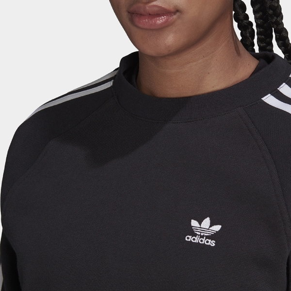 Adidas Originals SWEATSHIRT 女裝 長袖 T恤 短版 肘部補丁 黑【運動世界】H43924 product thumbnail 6