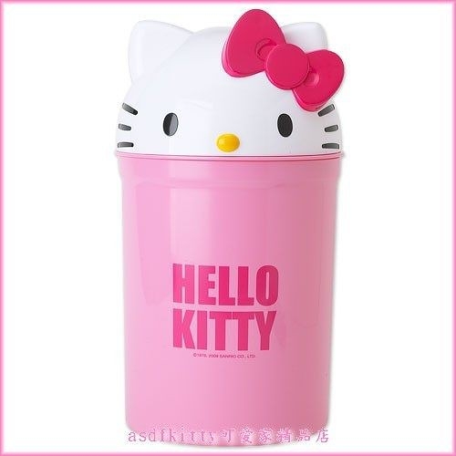 asdfkitty*KITTY粉紅色大頭掀蓋式垃圾桶-7L-韓國正版商品