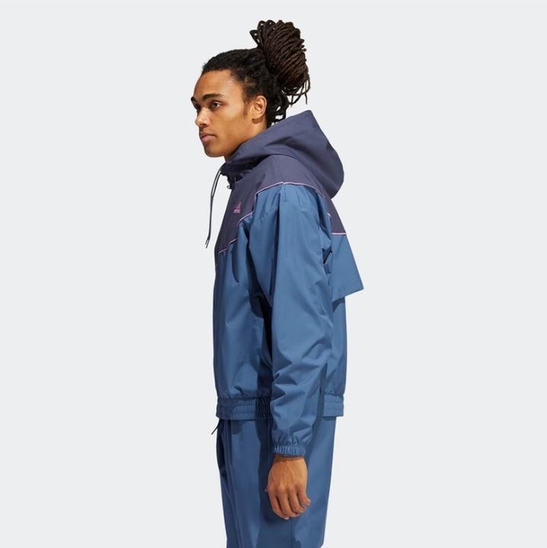 Adidas TRAE WINDBREAK 男款 深藍拼接 連帽外套 HN4511【KAORACER】 product thumbnail 2