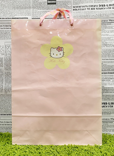 【震撼精品百貨】Hello Kitty 凱蒂貓~日本SANRIO三麗鷗KITTY紙袋/購物袋-粉花*49866