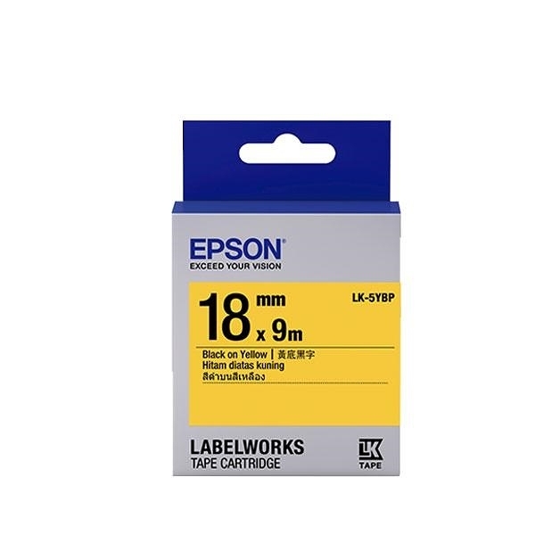 EPSON LK-5YBP 原廠標籤帶 (粉彩18mm )黃黑 C53S655404