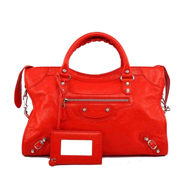 【BALENCIAGA】銀釦 CITY 機車包_展示品 (紅色 RED)  281770 D94JN 6575(OUTLET)