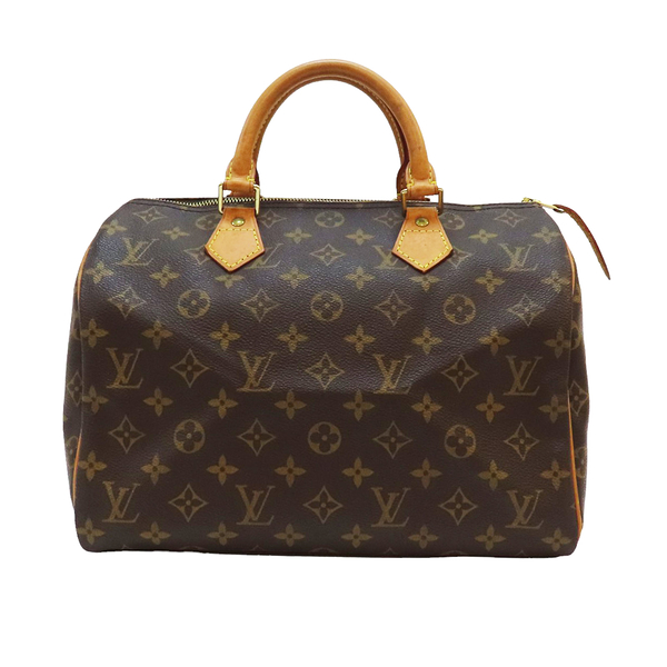 【二手名牌BRAND OFF】LOUIS VUITTON LV 路易威登 棕色 原花 塗層帆布 Speedy 30 手提包 M41526