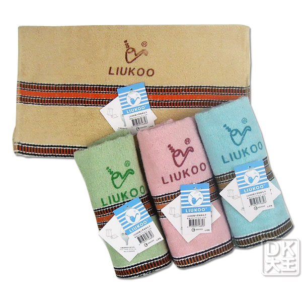 LIUKOO 黑緞條純棉毛巾 (6條) 吸水毛巾 純棉毛巾 煙斗 LK689【DK大王】 product thumbnail 2