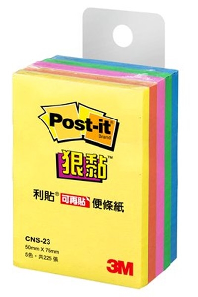 3M Post-it 五色狠黏便條紙 (CNS-23)